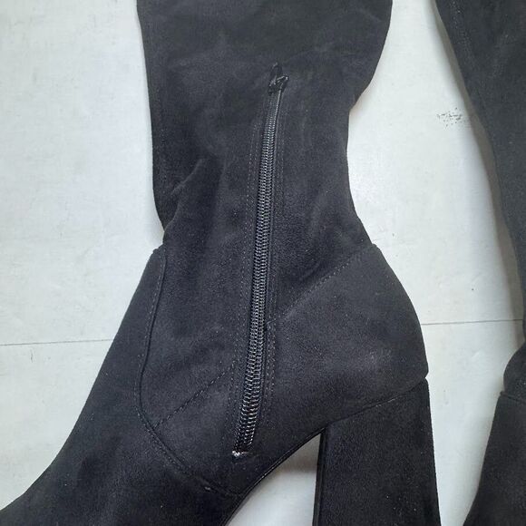 Steve Madden Women 10 M Black Faux Suede Jacoby Over The Knee Boots NIB HU5 - Picture 3 of 6